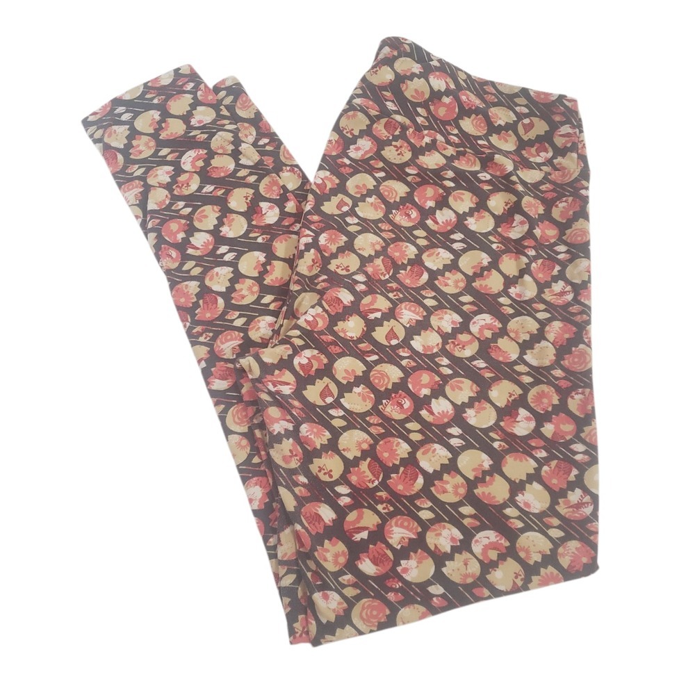 LuLaRoe Tall & Curvy Leggings Womens Multicolor Floral Stretch‎ Comfy High Waist